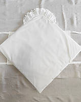 Detský textil - Biela šnurovacia zavinovačka na každý deň dvoj-volánová - A1 (Obliečka + vnútorná výplň z umelého vlákna 200g) - 15520777_