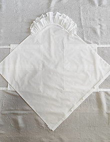 Detský textil - Biela šnurovacia zavinovačka na každý deň dvoj-volánová - A1 (Obliečka) - 15520775_
