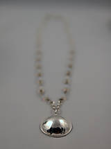 Náhrdelníky - Strieborný náhrdelník s dutým kvetinovým príveskom - 15526477_