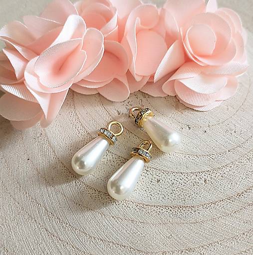 Galantéria - Prívesok perlička 8x18mm - 15523923_