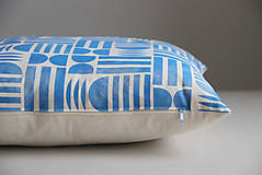 Úžitkový textil - Povlak na polštář / Geo blok modrá / Sleva - 15526071_