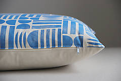 Úžitkový textil - Povlak na polštář / Geo blok modrá / Sleva - 15526077_