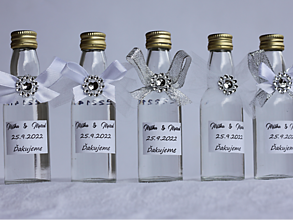 Darčeky pre svadobčanov - Mini fľaštičky na Vašu domácu pálenku pre hostí - 15525334_