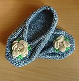 Ponožky, pančuchy, obuv - Pletené papuče z recyklovanej priadze_4 - 15524042_