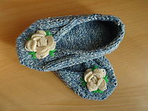 Ponožky, pančuchy, obuv - Pletené papuče z recyklovanej priadze_4 - 15524044_