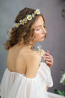Ozdoby do vlasov - Kvetinový venček "lupene margarétok" - 15525702_