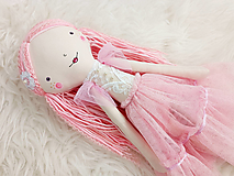 Hračky - Bábika s tylovou sukničkou, ružová - 15526290_