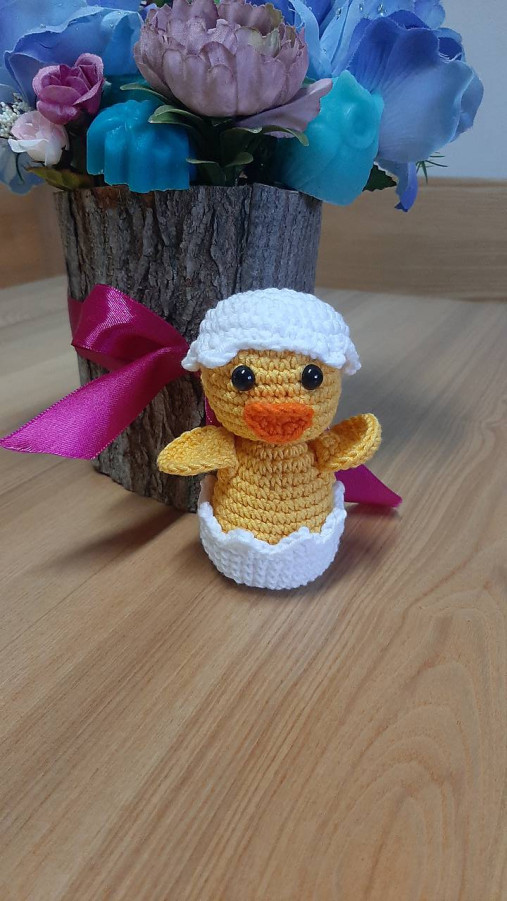 Hračky - Háčkované veľkonočné kačiatko  - 15525635_