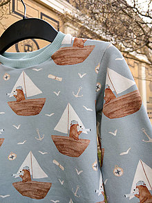 Detské oblečenie - Mikina BRANWEN, medvedíky na lodi - 15524518_