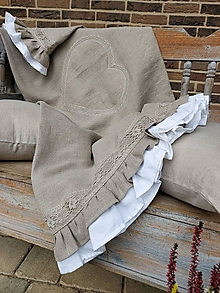 Úžitkový textil - Ľanový prehoz Madame de Pompadour - 15526182_