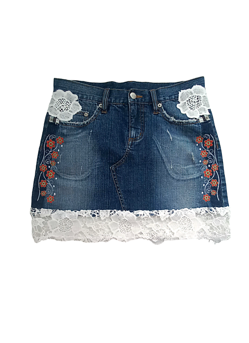 Sukne - Recy denim sukňa M-L - 15528376_