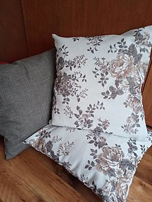 Úžitkový textil - Kvety hnedé - 15527497_