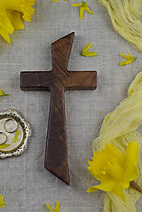 Dekorácie - Svadobný krížik z orechového dreva - 15529153_