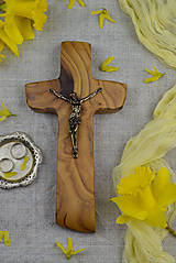Dekorácie - Krížik z olivového dreva - 15529380_