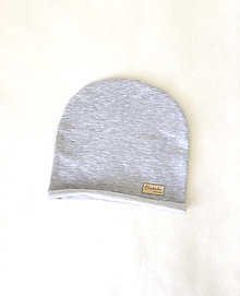 Čiapky, čelenky, klobúky - Tenká čiapka sivý melír - 15527989_