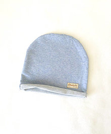 Detské čiapky - tenká detská čiapka modrý melír - 15529192_