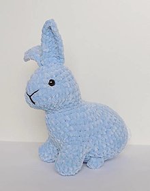Hračky - Háčkovaný zajačik (Modrá) - 15528272_