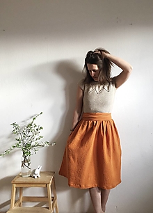 Šaty - Šaty Ema - prírodná/oranžová farba - 15527231_