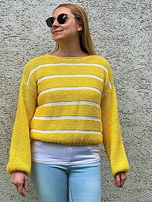 Svetre a kardigány - Žltý pletený pulover - 15532753_
