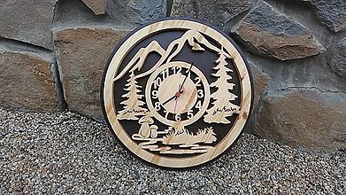 Hodiny - Originálne drevené nástenné hodiny - motív príroda - 40 cm - 15532815_