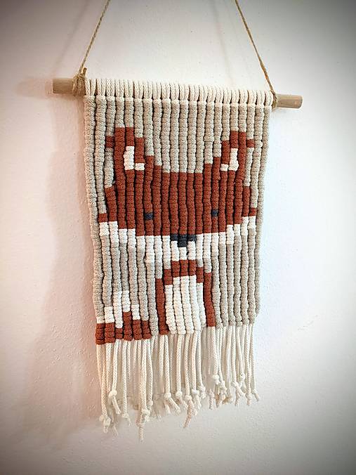 Dekorácie - Tvorivý balíček DIY na výrobu macrame dekorácie – Líška - 15530529_