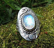 Prstene - Mesačný kameň strieborný prsteň - 15535097_