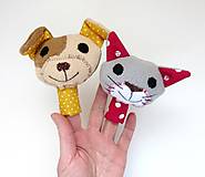 Hračky - Sada maňušiek na prst - Psíček a mačička - 15534045_