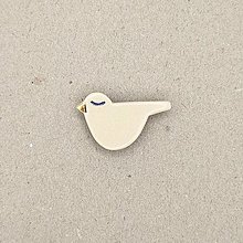 Brošne - keramická brošňa zlatá (Vtáčik menší popraskaný) - 15534830_