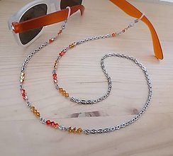 Iné šperky - Swarovski - retiazka na okuliare - oranžovo žltá - chirurgická oceľ  - 15533514_