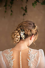 Ozdoby do vlasov - Kvetinový hrebienok "ticho na duši" - 15534079_