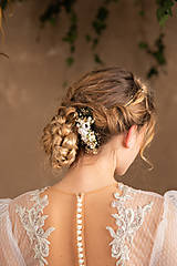 Ozdoby do vlasov - Kvetinový hrebienok "ticho na duši" - 15534080_