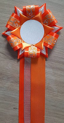 Iné - Fialovo-strieborná kokarda (Oranžová) - 15533528_