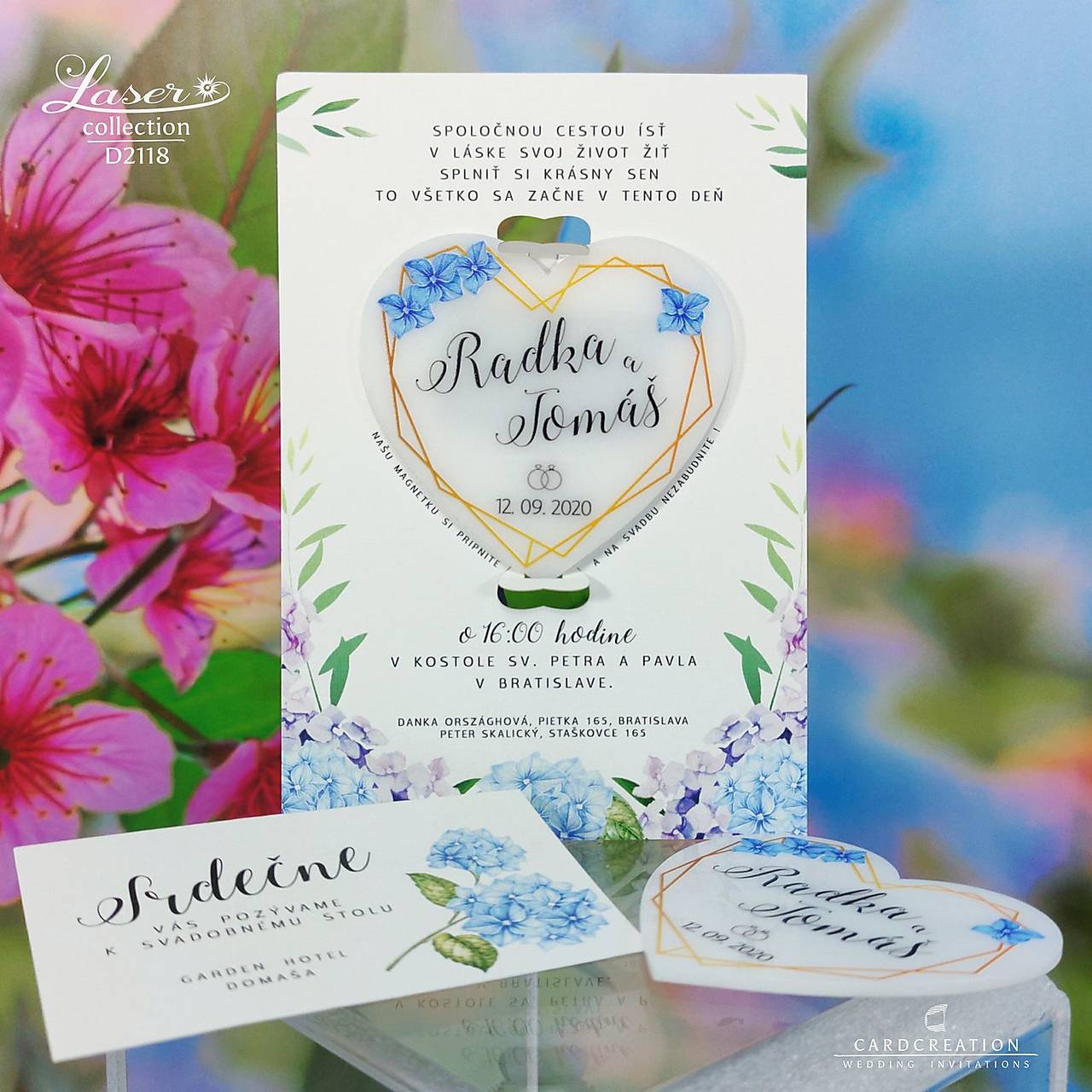 Svadobné oznámenie s magnetkou d2118