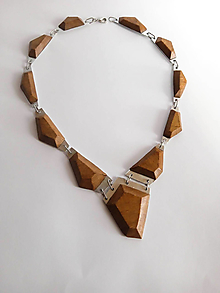 Náhrdelníky - Drevený kombinovaný náhrdelník - 15534177_