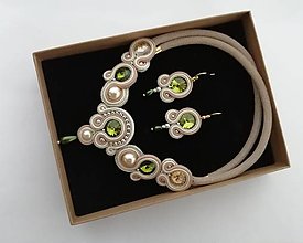 Sady šperkov - Šujtášový set (Zelená) - 15537938_