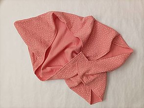 Detský textil - Gázovinová (mušelínová) osuška s kapucňou - 15536561_