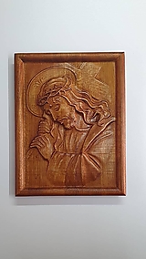 Obrazy - Drevorezba Ježiš s krížom v ráme - 15536791_