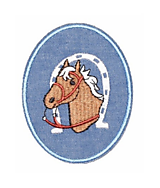 Galantéria - Nažehľovačka Záplata riflová Kôň s podkovou (NZ288) - 15537909_