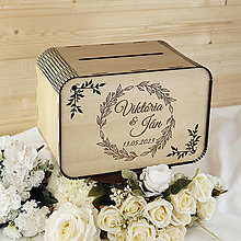 Darčeky pre svadobčanov - Svadobná krabička na listy a žreby od svadobných hostí - Diana - 15536216_