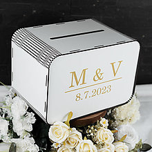 Darčeky pre svadobčanov - Svadobná krabička na listy a žreby od svadobných hostí - Simple - 15536230_