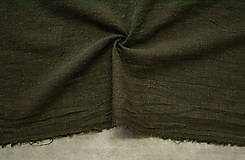 Textil - Ľan – Predpraný – Olivová KL – 27 - cena za 0,5 m - 15536063_
