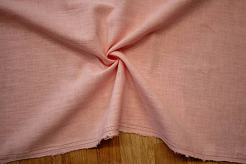 Textil - Ľan – Predpraný – Ružový KL – 12 - cena za 0,5 m - 15536061_