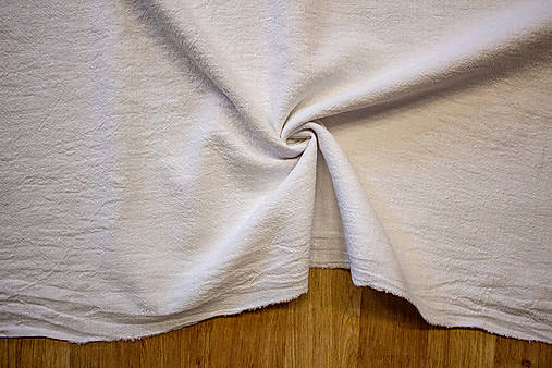 Textil - Ľan – Predpraný – Biela KL – 50 - cena za 0,5 m - 15536065_