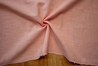 Textil - Ľan – Predpraný – Ružový KL – 12 - cena za 0,5 m - 15536061_