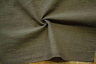 Textil - Ľan – Predpraný – Kaki KL – 26 - cena za 0,5 m - 15536062_