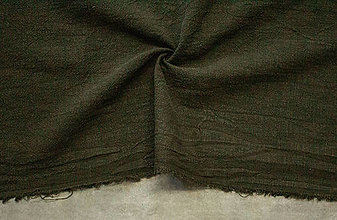 Textil - Ľan – Predpraný – Olivová KL – 27 - cena za 0,5 m - 15536063_