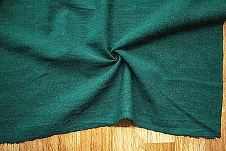 Textil - Ľan – Predpraný – Zelená KL – 28 - cena za 0,5 m - 15536064_