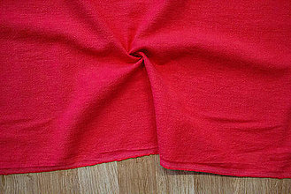 Textil - Ľan – Predpraný – Červená KL – 115 - cena za 0,5 m - 15536068_
