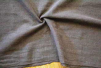 Textil - Ľan – Predpraný – Tmavo sivá KL-154 -  cena za 0,5 m - 15536072_