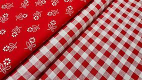 Textil - Bavlnená látka červená maxi kocka - 15539611_